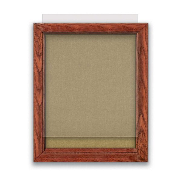 Indoor Enclosed Combo Board, 72"x36", Bronze Frame/Black Porc & Amethyst